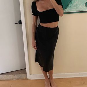 Quince 100% Silk Midi Skirt